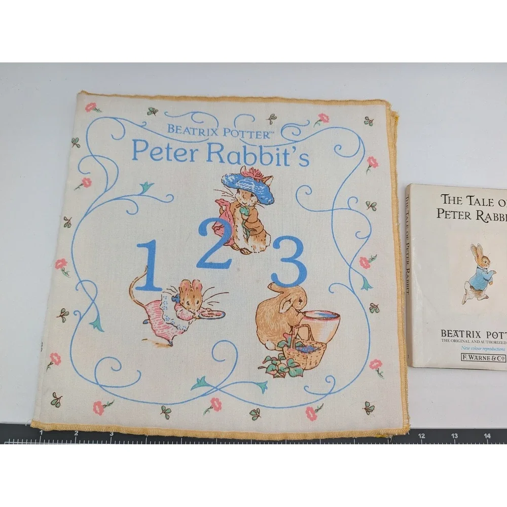 Beatrix Potter Tale Peter Rabbit Book Lot White Cloth Counting 123 Hardback